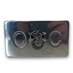 US Army Special Forces Belt Buckle De Oppresso Liber CREST Nickel Plated